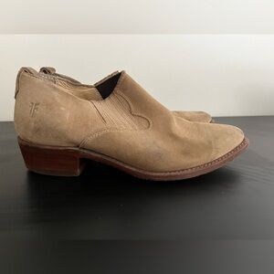 Frye Tan Suede Ankle Boots Booties